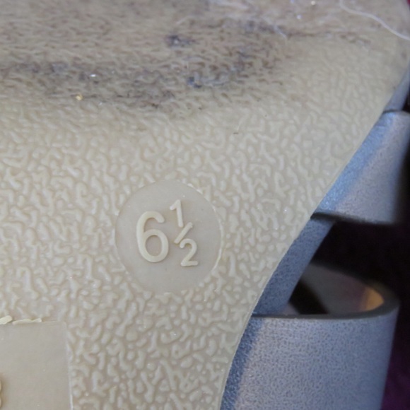 Worn Gray strappy heals with zipper in the back! - Picture 3 of 5